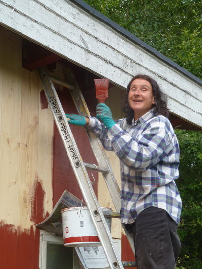 Die Kunst des Anstreichens (Foto: A. Braun).