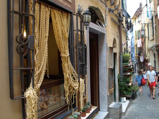 Ein Vorhang aus Pasta.