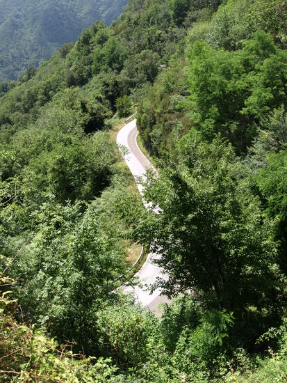 Insgesamt sechs Mal hochgefahren: die Straße nach Fabbiano.