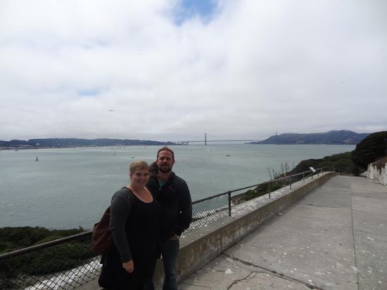 Blick von Alcatraz auf die Golden Gate Bridge