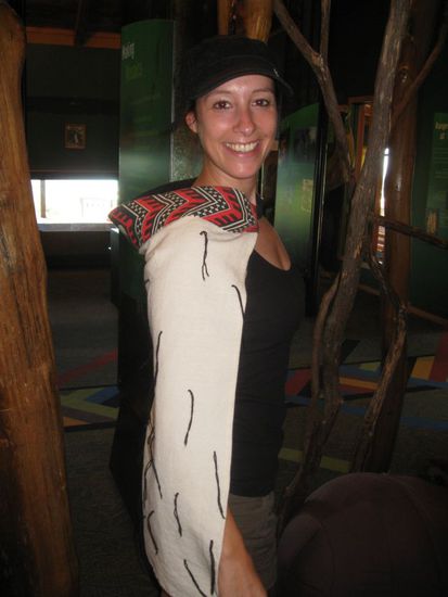 Immer noch im Visitor centre:
Marei als Maori 