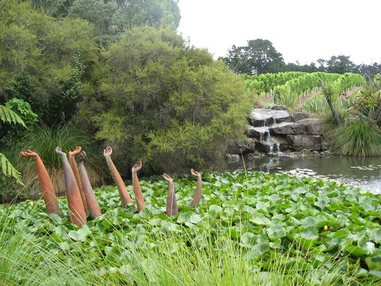 Weingut Nr. 3. Hinten sieht man die Weinreben.