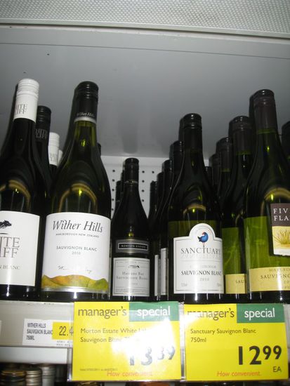 Wither Hills - Sauvignon blanc.
Mein Lieblingswein on special 
Kostet normal 25 $ aber nur 14 $ on special, sweet as 