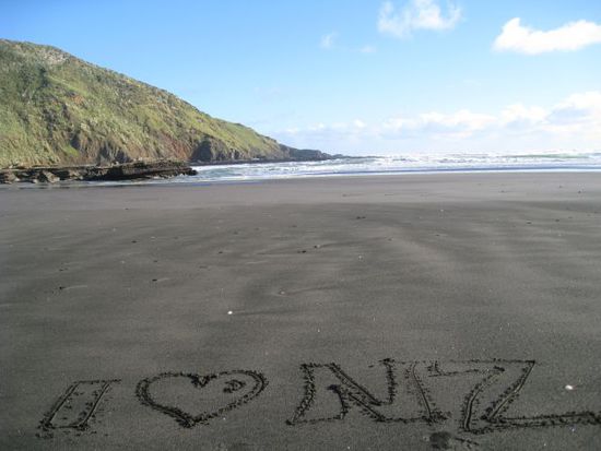 meine letzten Tage in New Zeland, Port Waikato, Sunset Beach:
I love NZ !!!