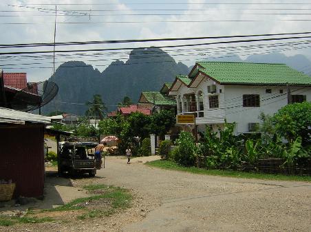 Vang Vieng von einer seiner schoensten Seiten