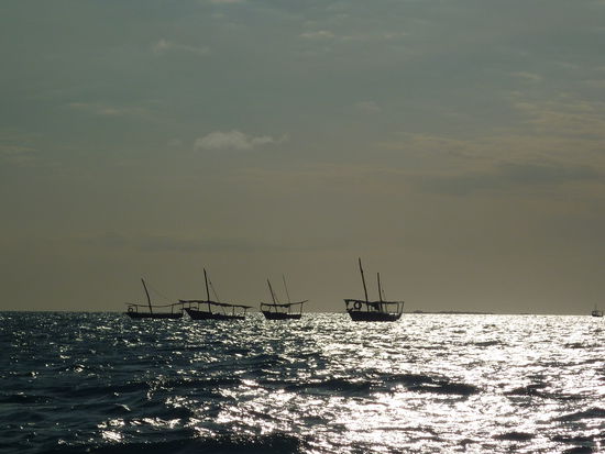 Abendstimmung bei Ankunft am Festland