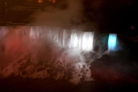 American Falls illuminated