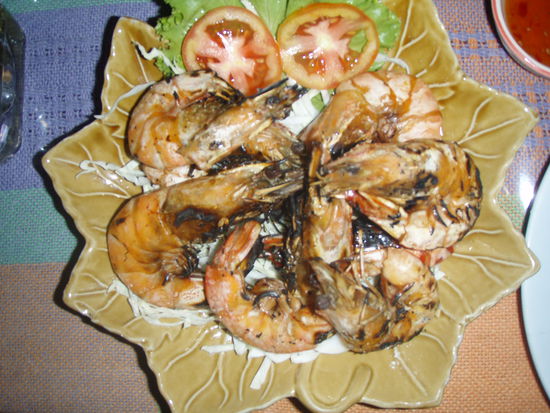 gegrillte Garnelen ( waren überhaupt nicht lecker und sau-teuer)