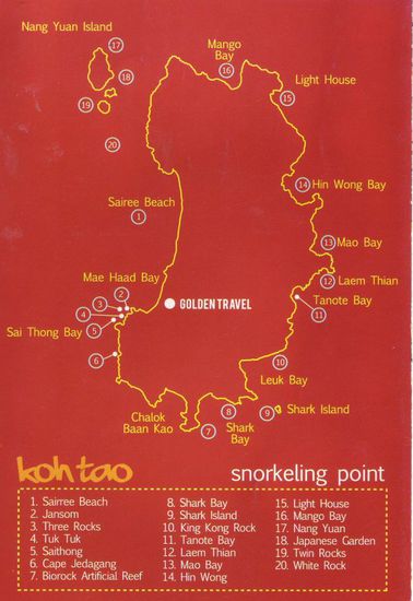 Foto von den Schnorchelplätzen auf Koh Tao