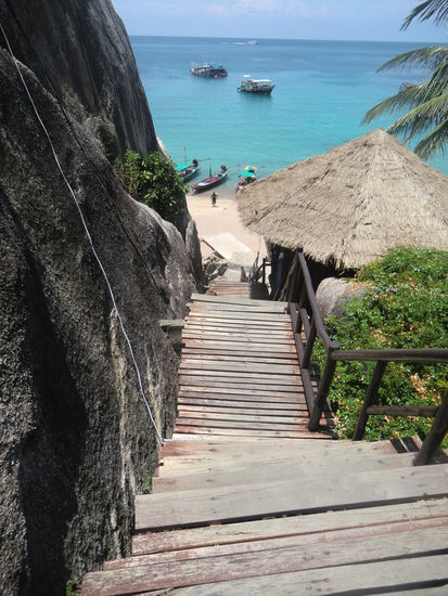 wir sind weiter die steilen Stufen hinauf