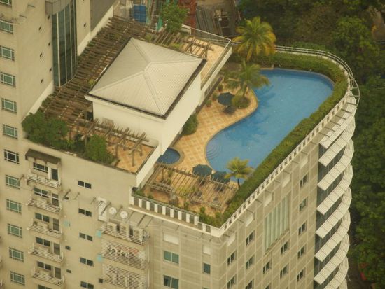 schöner Pool auf Hochhaus- Telefunktion am Fotoapparat einfach mal ausprobiert -