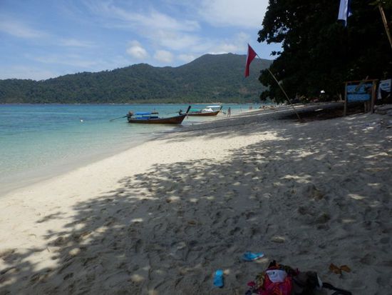 die rechte Seite vom Strand