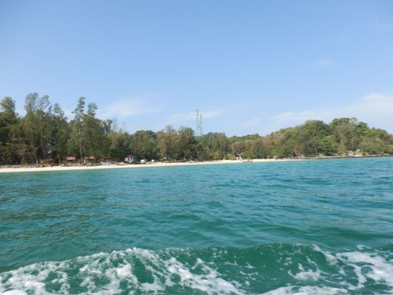 Rückblick auf den Strand am Bulone Resort