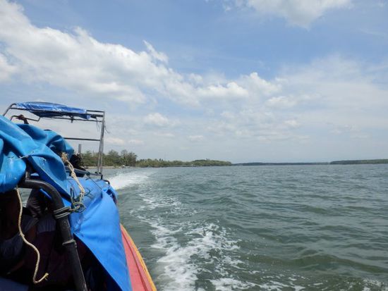 Rückblick auf ein Pier, von dem wir den Namen nicht wissen