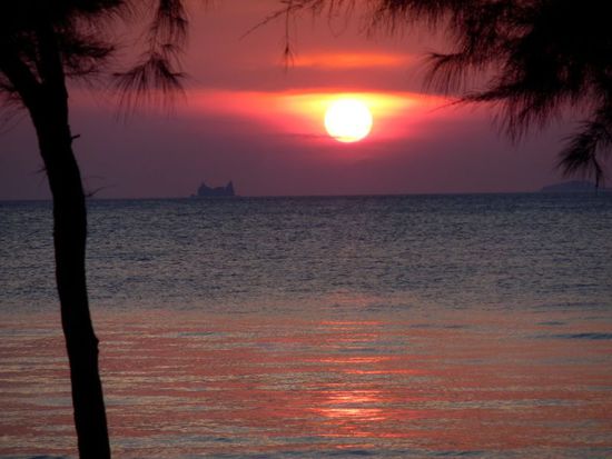 so sieht hier der Sonnenuntergang aus.