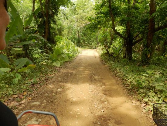 wieder über aufgeweichte Sandwege