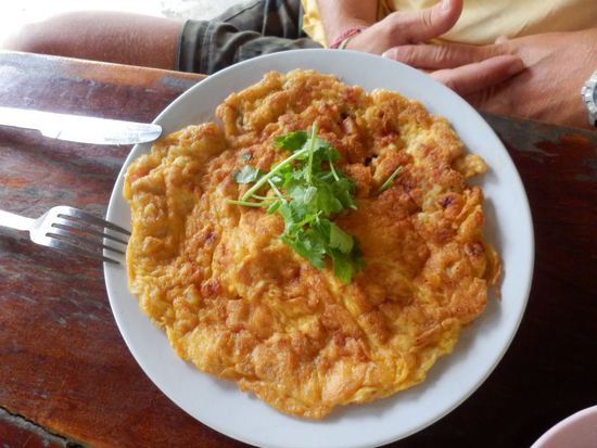 Thaiomelett mit Pork = 60 THB (ca. 1,50 Euro)