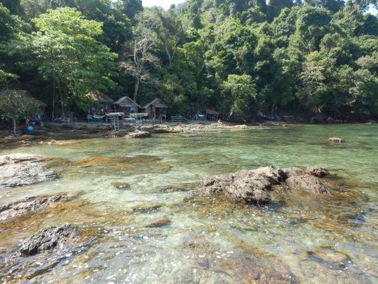 am Ende des Strandes angekommen