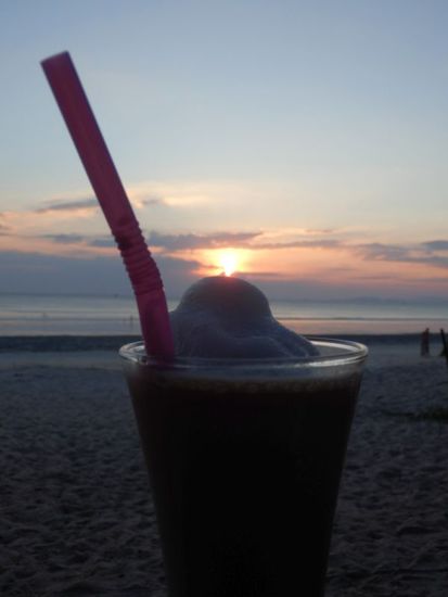 Coffee Shake zum Sonnenuntergang