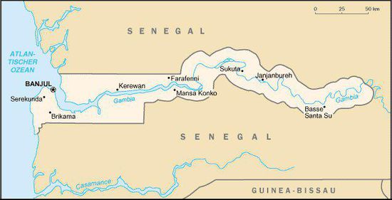 Landkarte Gambia