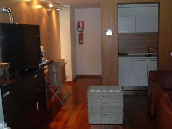 Die Logen waren super eingerichtet: Flatscreens, Küche, Couch und Tische ... Luxus pur!