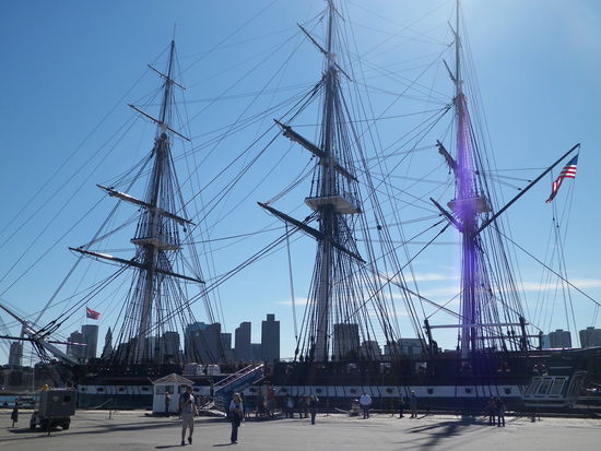 Das Segelschiff aus der Fregatte U.S.S. Constitution.