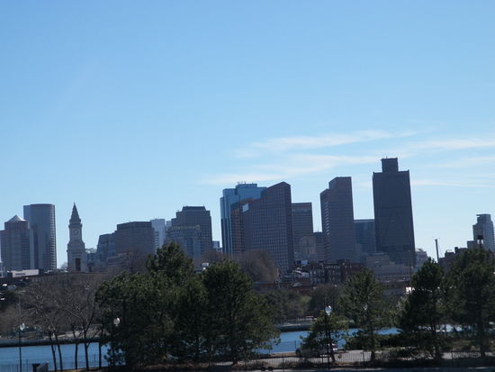 Man hatte wirklich eine tolle Sicht auf die Skyline Bostons.