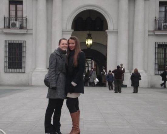 Unser erster Tag in Santiago vor dem Palacio de la Moneda