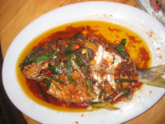 ...und das Resultat! Das war der Fisch meines Lebens...Maren hatte 2kg Gemuese. War auch ok...