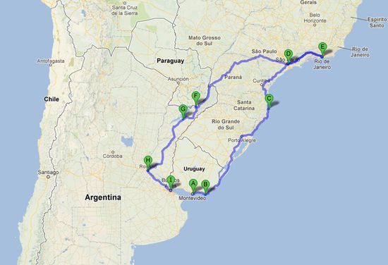 Start: Rio de Janerio
Letzte Station: Sao Paulo