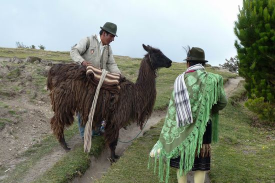 Bauern auf dem Weg zur Arbeit