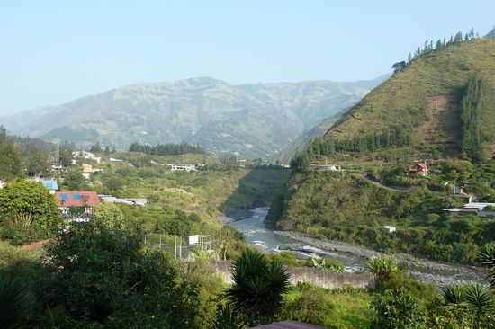 Banos - der Blick auf den Rio Pastaza von unserem Hostel aus