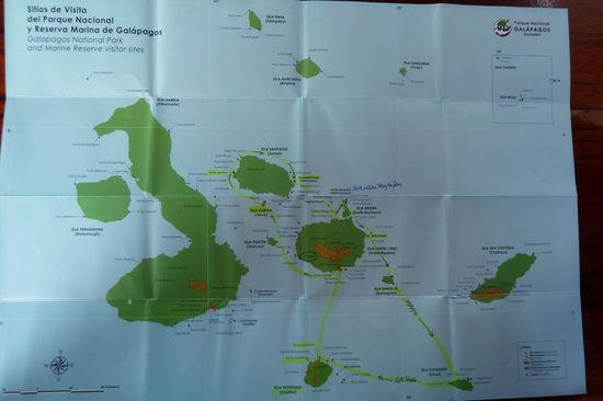 Unsere Reiseroute durch die Galapagos Inseln