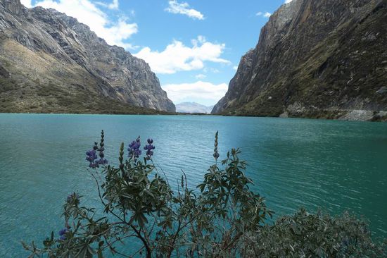 Huaraz - Die tuerkisblaue Laguna Llanganuco auf 3890 m