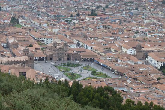 Cuzco - Blick von unserem Fenster auf den großen Plaza de Armas