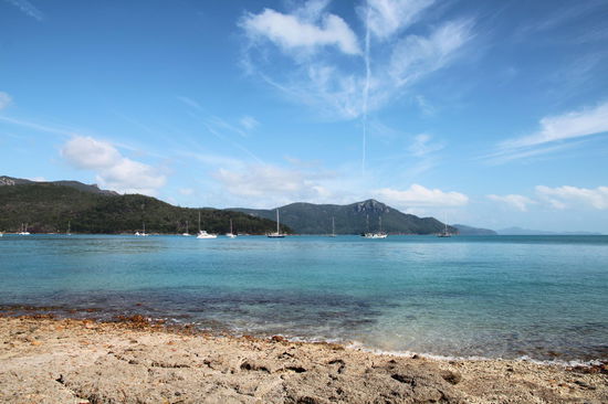Irgendwie hab ich verpeilt eine hübsches Foto vom Boot zu machen, daher gibt's nur ein Segelboot-Gruppenfoto. "Unseres" parkt in zweiter Reihe (rechte Bildseite).
