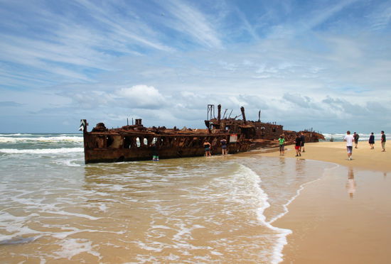 Auf dem Weg nach Süden haben wir am Maheno Wreck gehalten.