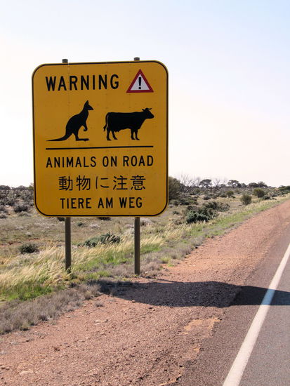Auch hier sind die Warnschilder wieder zusätzlich in deutscher Sprache verfasst.
