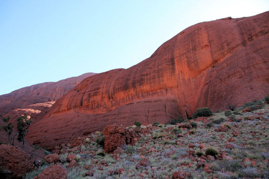 Danach geht es entlang dieser riesigen und steilen Felswände erneut hoch in eine Schlucht.