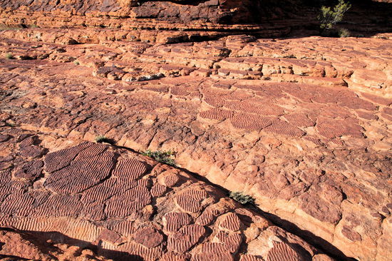 Diese Rillen sind Überreste eines urzeitlichen Sees, den es hier mal gegeben hat.