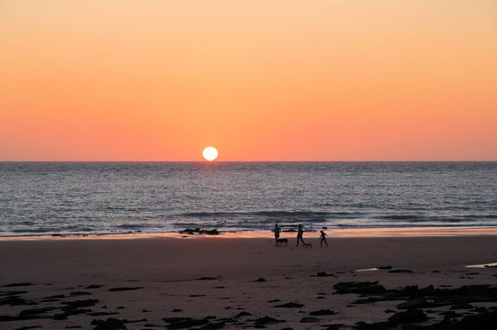 Und hier der Sonnenuntergang am Entrance Point - wie aus dem Urlaubsprospekt.
