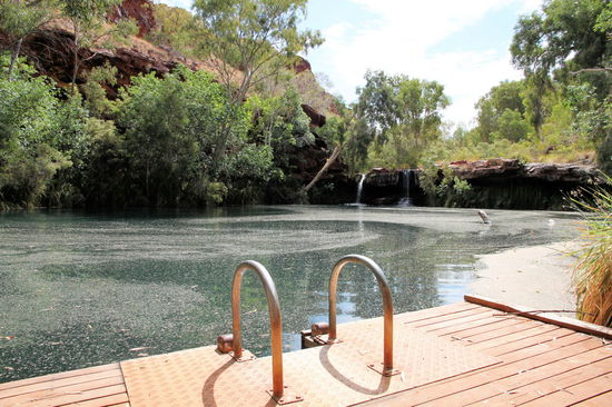 Der Fern Pool mit ganz offiziellem Einstieg - wie im Schwimmbad. Auch dieser Pool war mir persönlich viel zu natürlich.