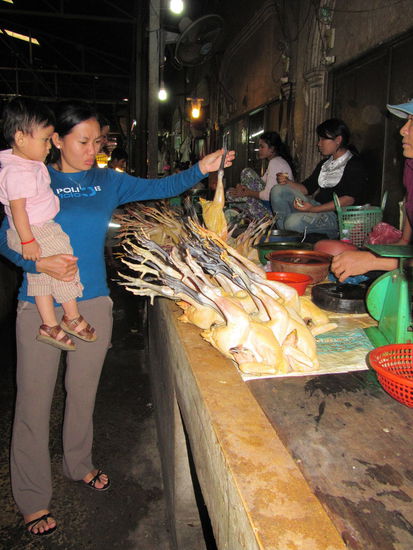 Hier wird mit prüfendem Blick geschaut, welches Huhn die schönsten Beine hat. Mich erinnerten die rausgestreckten Beinchen sehr an Synchronschwimmen. 