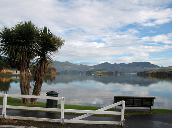 Die abendliche Bucht von Portobello ein paar hundert Meter von unserem Campingplatz entfernt.