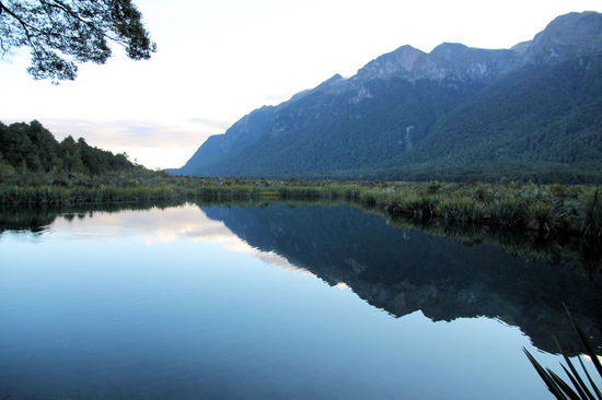 Die Mirror Lakes in der Abenddämmerung.