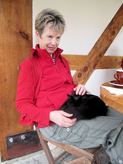 Ziemlich schnell machten wir für Kaffee und Kuchen eine Pause im Jester House in der Nähe von Tasman. Hier gibt es neben leckerem Kaffee und Kuchen, einer süßen jungen Katze und humorvoll ausgestatteten Toiletten auch zahme Aale. Natürlich fragte man sich unweigerlich inwieweit Aale zahm sein können? Anstatt wegzuschwimmen hängen sie jedenfalls in großer Anzahl in dem kleinen Bach am Cafe und warten auf Touristen mit Futter!