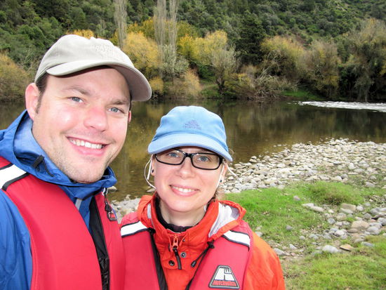 Zufrieden, dass wir trockenen Fußes das Ziel erreicht haben! 