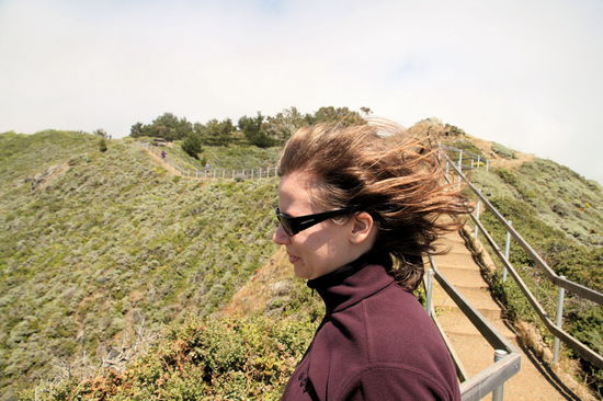 Es war sehr windig und frisch am Aussichtspunkt.