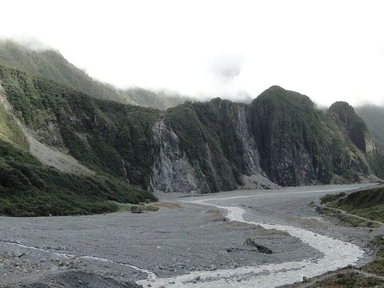 fox glacier - ja genau, da war noch vor wenigen jahren viel eis...