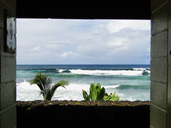 wellen!!! schöne aussicht aus dem herren klo